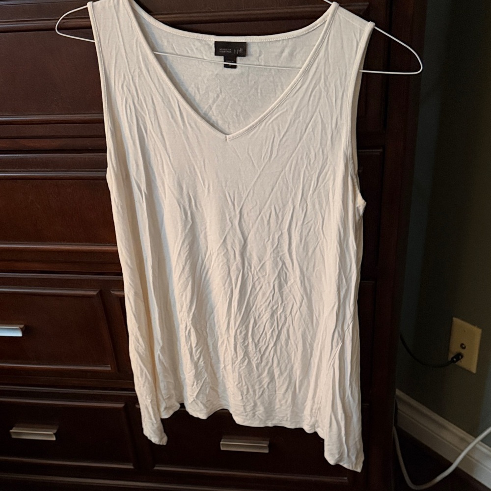 Banana Republic Ivory V-Neck Tank Top
